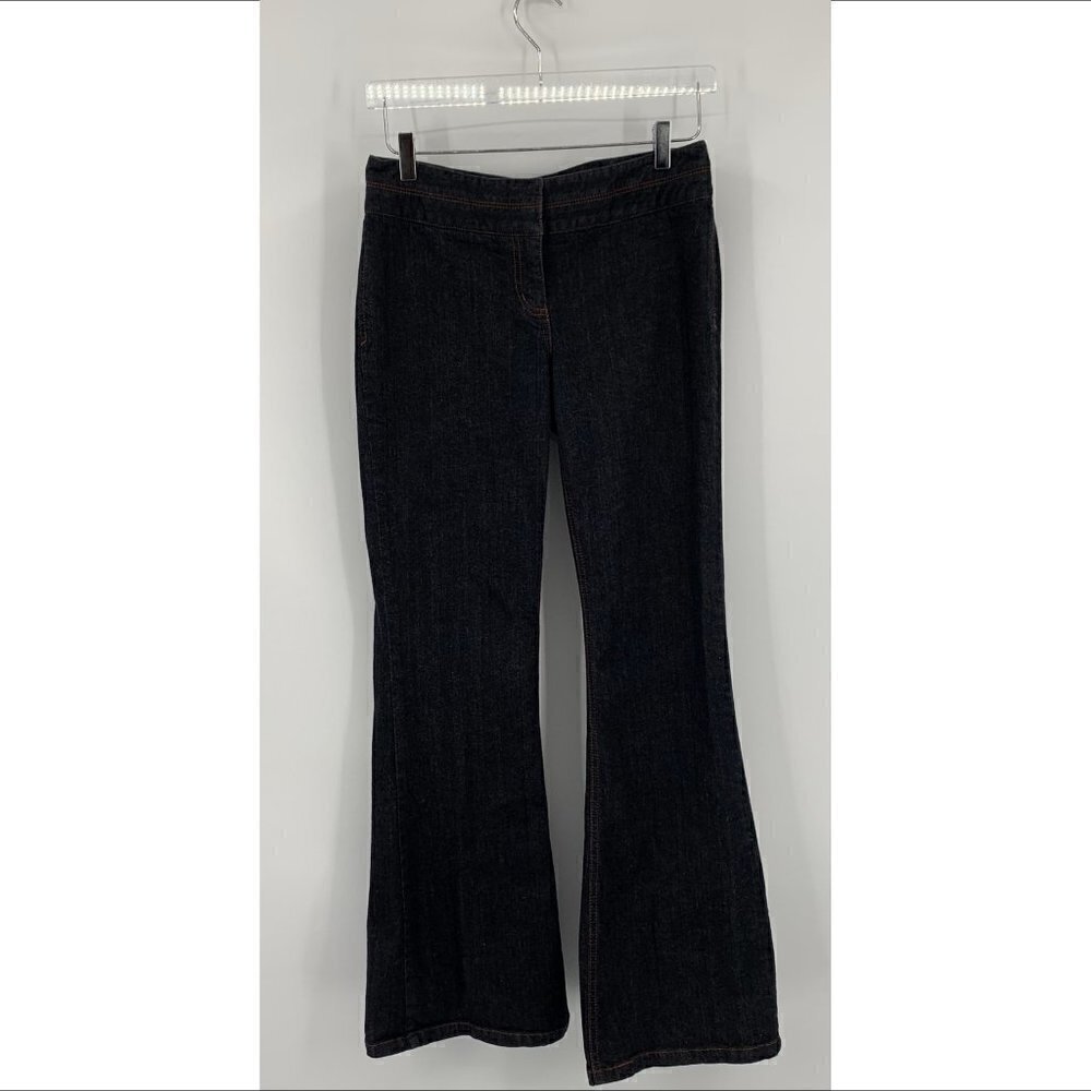 Classiques Entier trouser jeans denim dark wash blue flared leg women 8